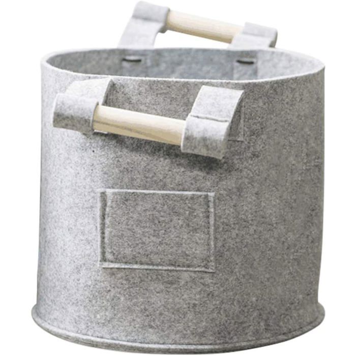 Lot De 3 Paniers De Rangement En Feutre Gris Avec Poignées – Pliables, 31x25x15 Cm – Idéal Pour Vêtements, Jouets, Chambre Enfant Ou Placard
