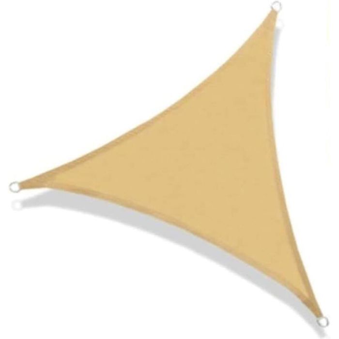 Voile dombrage triangulaire 5x5x5 mètres résistante aux UV et respirante adaptée aux terrasses ombragées adaptée aux activités