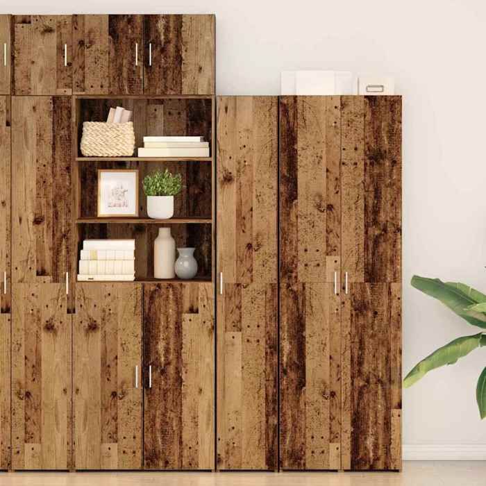 NEW 2026 Haut Armoire lot de 2 moderne BUFFET HAUT Bois ancien 30x425x185 cm L1749