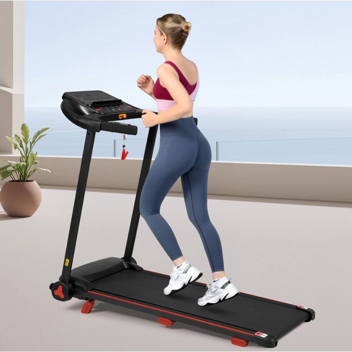 Tapis de course pliable EVRYAE inclinaison 8 % 30 HP 14 km/h LED Bluetooth noir