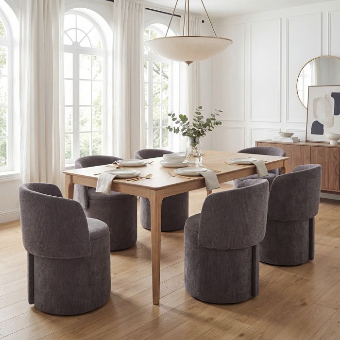 Ya-Home Lot de 4 Chaise de Salle à Manger- Dossier Réglable Siège Rangement Intégré Chaise de Cuisine Salon Chenille Gris foncé