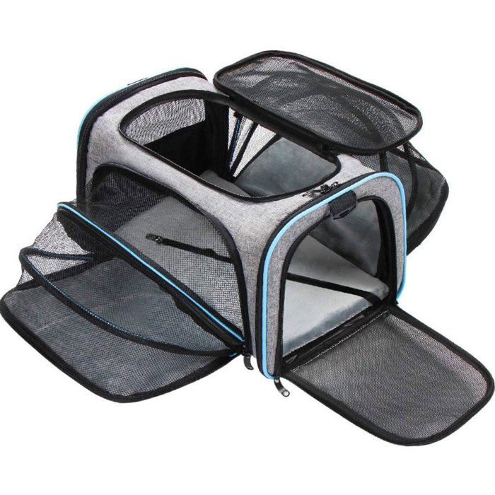Sac de transport extensible pour animaux - DEMA - Taille M - Extensible et pliable - Matelas amovible et lavable