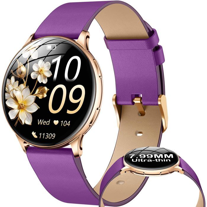 Montre Connectée Femme Avec Appel Bluetooth: 1.32 Ronde Petite Smartwatch Avec Fonction Féminine Moniteur Sommeil Fréquence [S54]