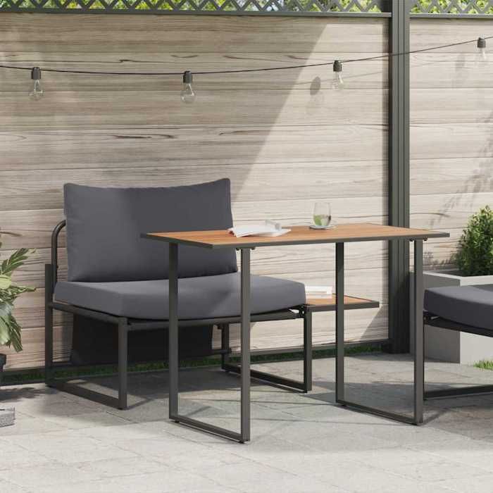 VIDAXL Mobilier de Patio en Acier (2 pcs) - ANTI-UV - Anthracite Acier 100x55x70 cm M9210