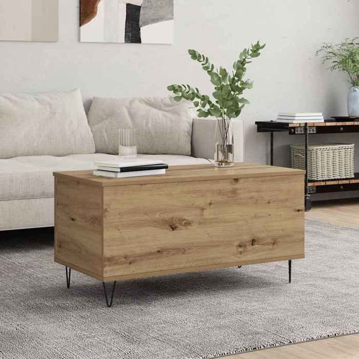 Table basse/du Thé (1 pc) - vidaxl - Table de salon - bois dingénierie - chêne artisanal - 90 x 44.5 x 45 cm@imb63j
