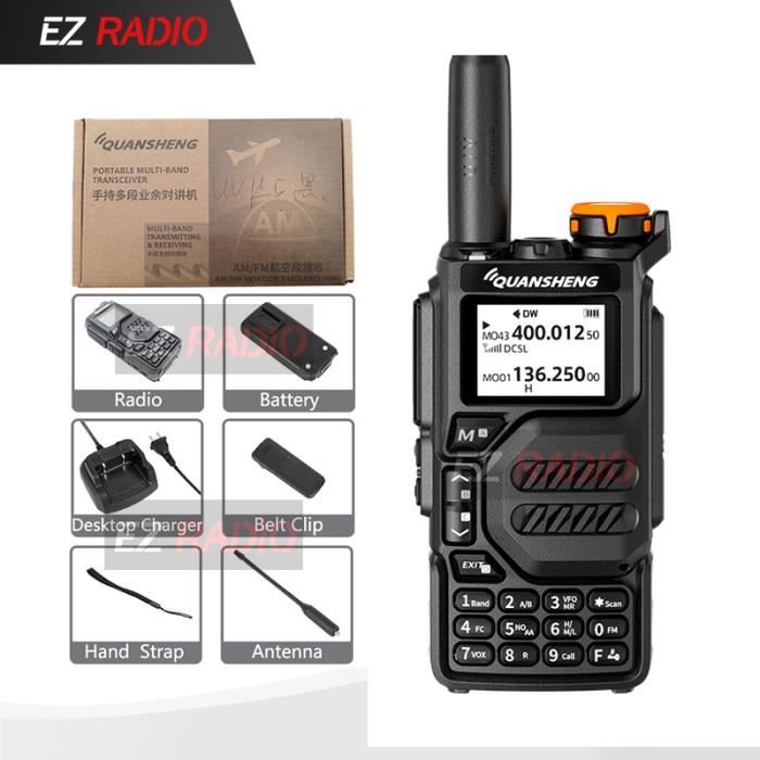Radio Bidirectionnelle Quansheng UV-K6 Transparente - VHF/UHF Dual Band - Parfaite Pour Rando, Camping, Plein Air