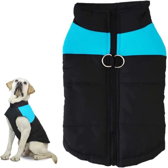 Comparer les prix de Manteau pour Chien d'hiver Imperméable - AMOUNE - Taille M - Bleu - Nylon, Coton