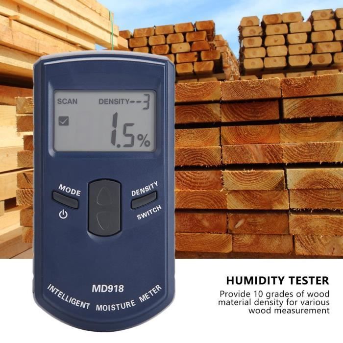 Détecteur d'humidité MD Humidimètre inductif en bois à affichage à cristaux liquides MD918 Testeur d'humidité du bois -YES