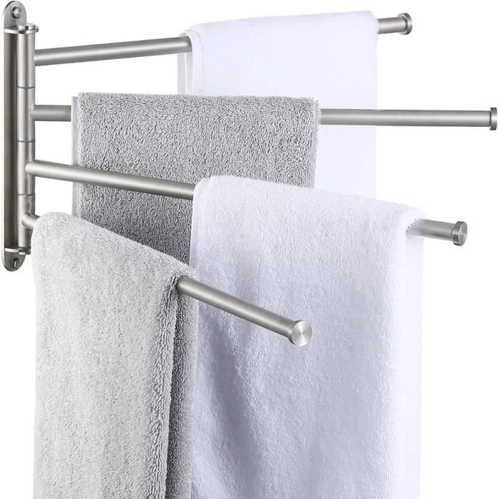 Porte-Serviettes Pour Radiateur En Acier Inoxydable Réglable - Longueur 40, 50 Ou 60cm - Support Jusqu'à 10kg - Pour Sécher Serviettes Et Vêtements Dans La Salle De Bain - 8
