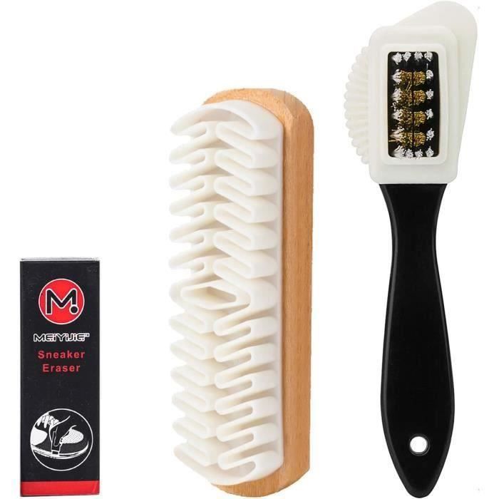 Brosse à Daim, Kit de Brosses à Chaussures pour Daim, en Crêpe avec Gomme  de Nettoyage, Kit de Nettoyage pour Daim et Nubuck, 8pc