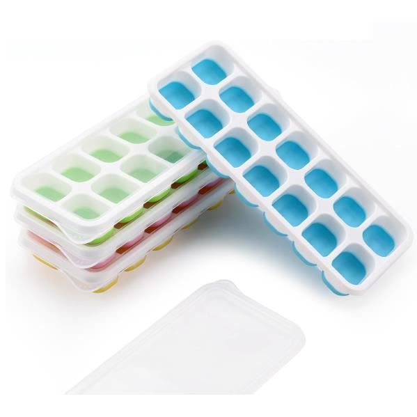 Sonew Bacs à glace Bacs à Glaçons en Silicone à 15 Grilles Moule à Glaçons Flexible pour Outil