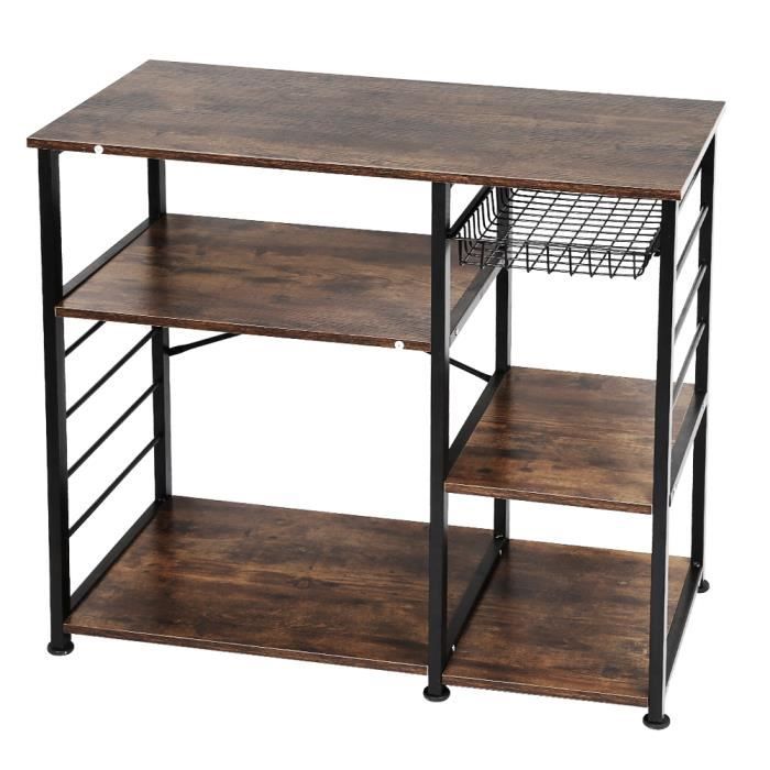 Luxs Meuble De Cuisine Rangement Etagere De Micro Ondes En Metal
