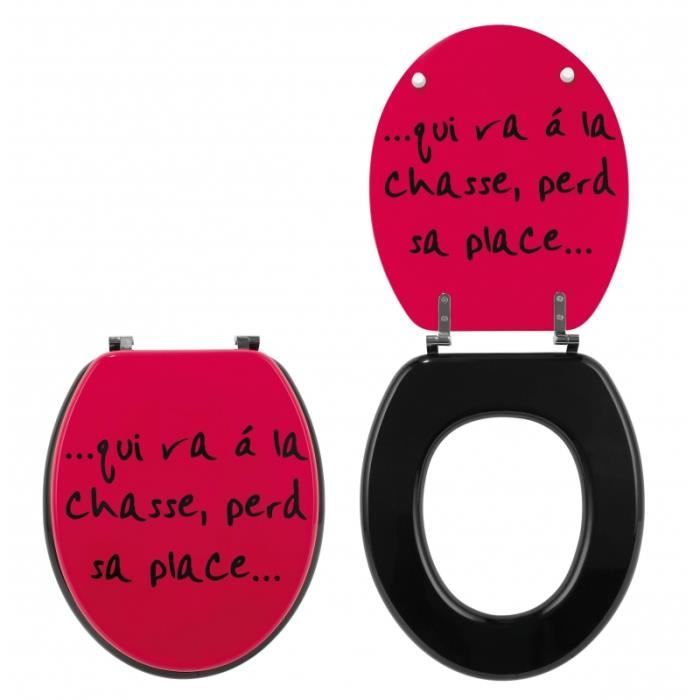 Abattant wc humoristique Qui va la chasse Cdiscount Bricolage