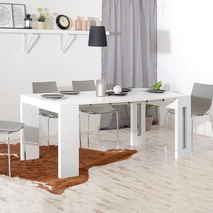 Table A Rallonges Console Extensible Roma 80 Cm Blanc 3