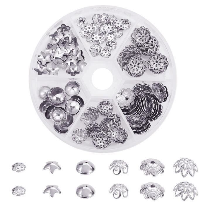 20 CALOTTES ARGENTEES POUR PERLES CAPS diametre interieur 1.3 CM