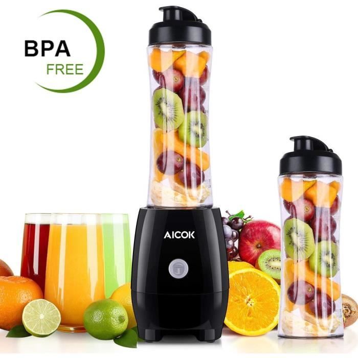 Mini Blender, Smoothie Blender avec 600ml Bouteille Tritan, Sans BPA