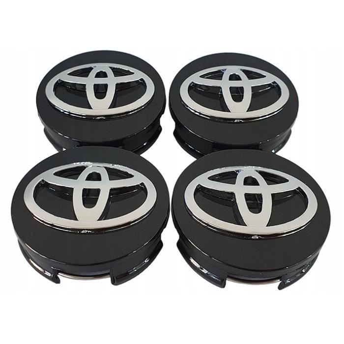 BEQ - 4x 62mm noir TOYOTA Logo Centre De Roue Cache Moyeu Emblème Enjoliveurs Pour TOYOTA