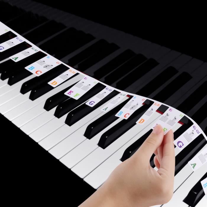 Autocollants de Piano, Autocollants Clavier Piano Pleine Grandeur 88  Touches en Silicone pas Besoin de Coller Réutilisables - Cdiscount  Instruments de musique