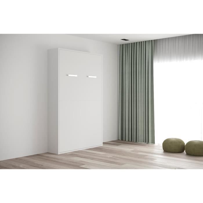 Fast Armoire Lit Escamotable Verticale 2 Places 120x200 Pieds
