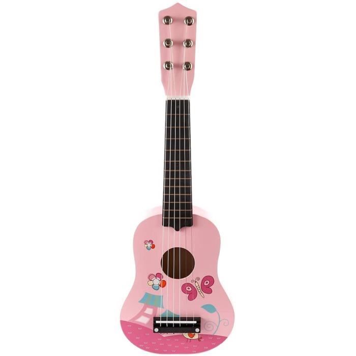 Mini guitare pour enfant - 23 pouces - 6 cordes - en bois - avec