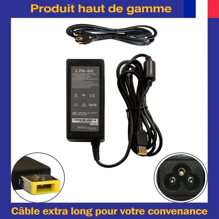 Chargeur Pour Lenovo Adlx65ncc3a 01fr050 45n0261 Fru 45n0497 Adaptateur Secteur Ordinateur Pc Portable 20v 3 25a 65w Prix Pas Cher Cdiscount