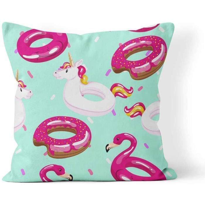 Rond Bleu Clair Rose Housse De Coussin Uniquement Rond Bleu Clair Rose Housse De Coussin Uniquement