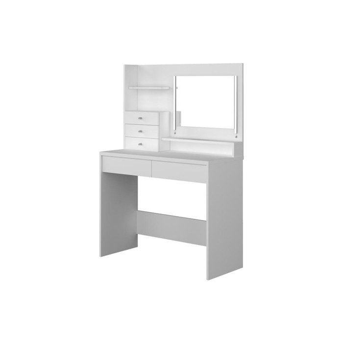 Coiffeuse Wish - Blanc - Design Contemporain - Rangements inclus