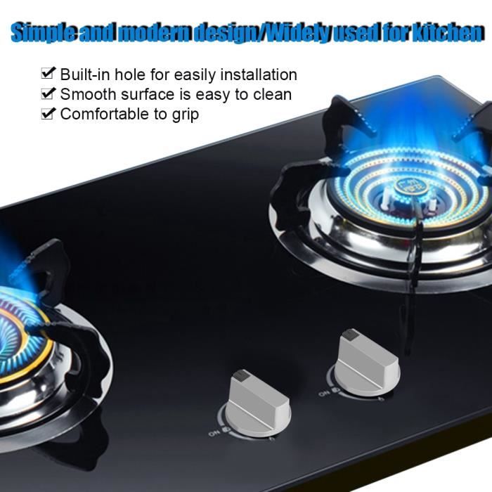 Boutons de cuisinière en alliage de zinc 6mm - RUI - Pour cuisinière et table de cuisson