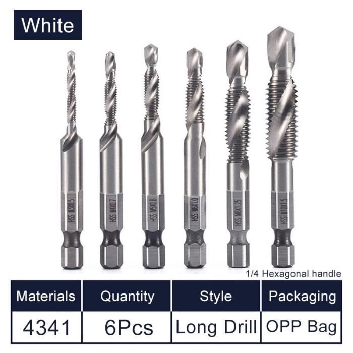 Tournevis,Forets à Taraud Composite à Tige Hexagonale Plaquée Titane,filetage De Vis HSS,forets