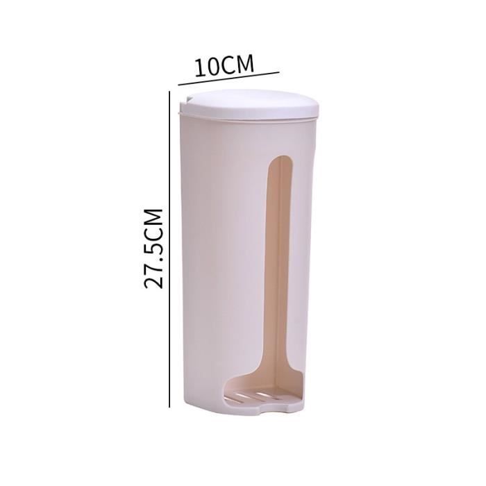 Support Mural Distributeur De Sacs Poubelles - Boîte Rangement Adhésive, 18x8.5x7.5 Cm - Avec 30 Sacs - 8
