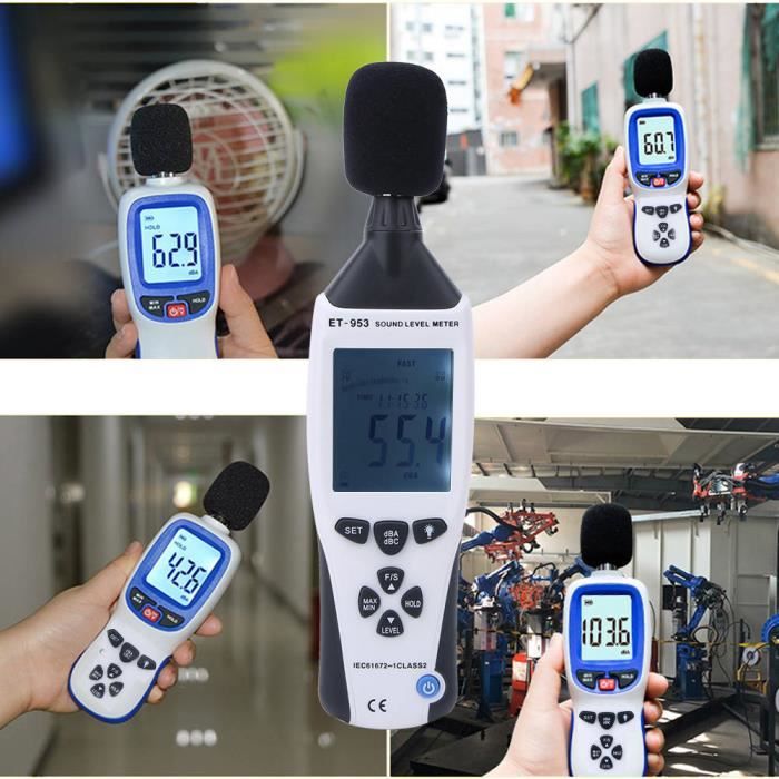 ZKH Sonomètre Numérique Portable - Plage 30-130dB, écran LCD, Idéal Pour Maison Et Usine