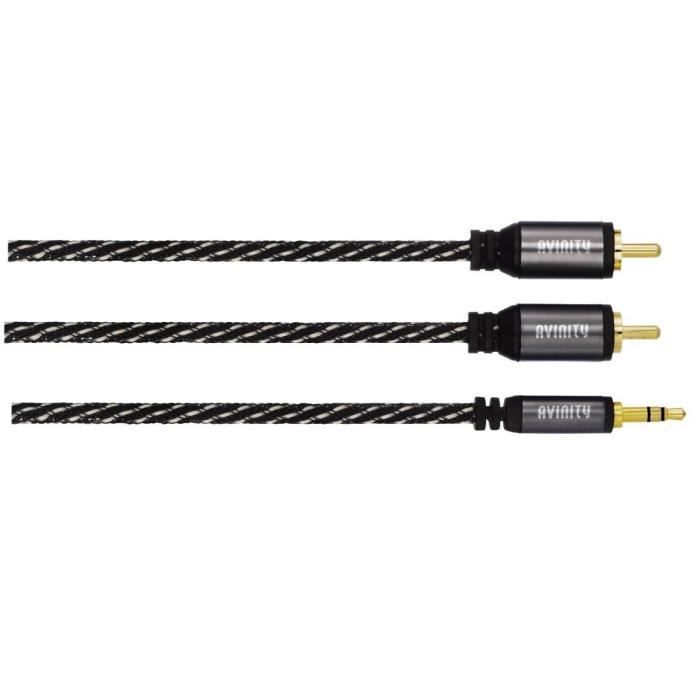 Câble Audio Jack 3,5 Mm - 3 Mètres Rouge - Contacts Dorés - Haute Qualité Pour Casque, Enceintes, PC, Téléphone