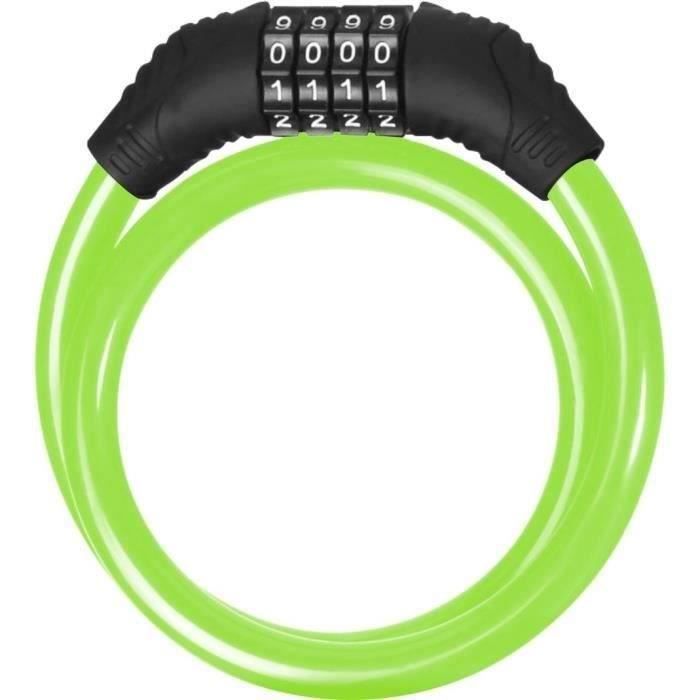 Antivol trottinette et vélo - BEEPER - Câble 60 cm - Code 4 chiffres - Vert
