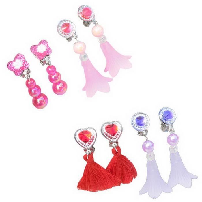 very much Feast Immersion Ensemble de 4 boucles d'oreilles clip-on clips pour enfants  [Multicolore-11] - Achat / Vente boucle d'oreille Ensemble de 4 boucles -