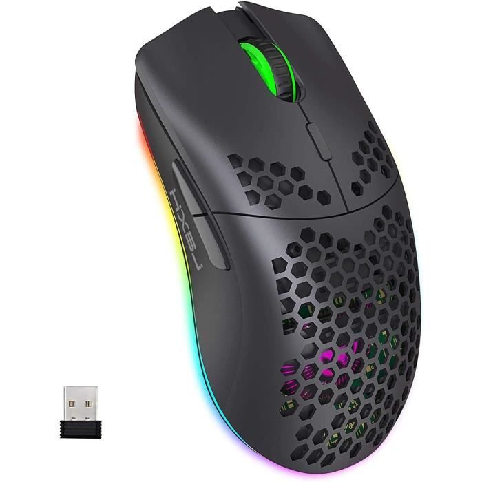Souris Gamer Sans Fil LexonElec AZZOR M6 – 6 Boutons, 2400 DPI, Silencieuse Et Ergonomique