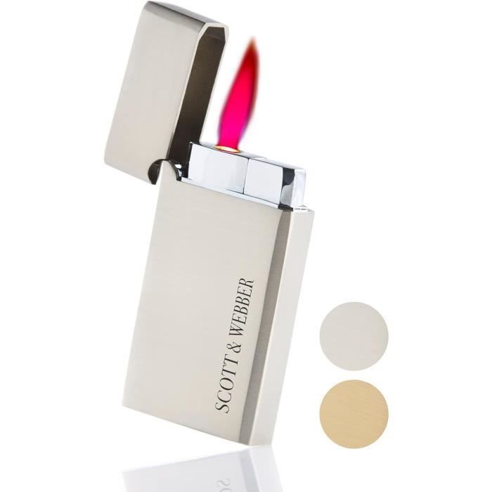 Briquet Tempête Jet Flamme Rechargeable - Effet Couleur, Verrou Sécurité, Pour Camping Barbecue