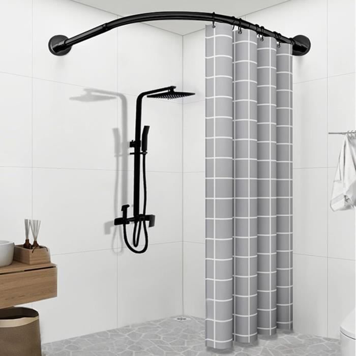 Vllentin Tringle à Rideau De Douche Pliable Peu Encombrante,Pliable avec Tringle Douche,Tringle à Rideau De Douche Pliable,Angle Multiple,Rangement Invisible,pour La Douche