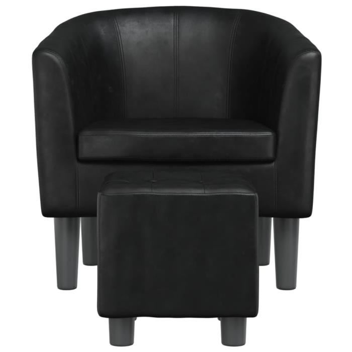 Fauteuil cabriolet - CUQUE - CQ019 - Noir - Similicuir - Repose-pied inclus