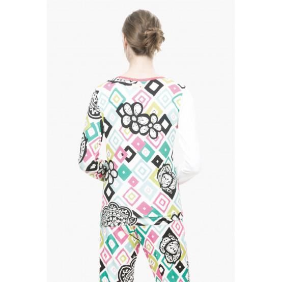 Haut de pyjama en coton B W ROMBOS DESIGUAL Taille M Multicolore Multicolore Cdiscount Pret a Porter