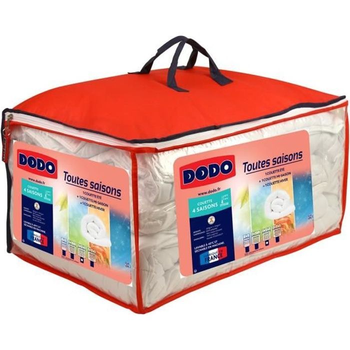 Gif Dodo Sous La Couette DODO Couette 4 Saisons 220x240cm - 3 en 1 (200g/m² et 300g/m² = 500g/m²
