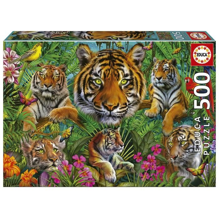 Puzzle 500 pièces : Jungle Des Tigres