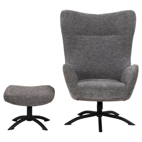 fauteuil de relaxation talgar - emob - scandinave - moderne - gris - métal / tissu - relaxation