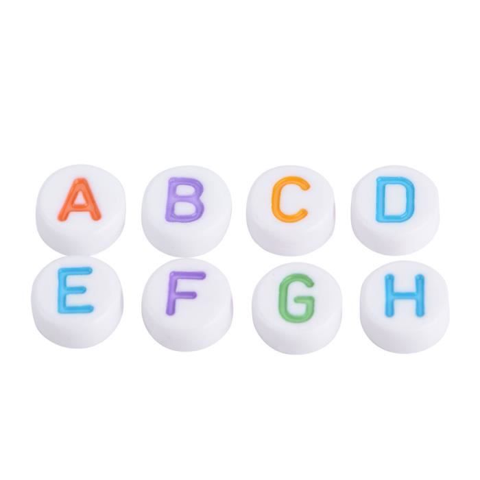 Perles Lettres Rondes 0,3 Cm - 373 Pièces Assorties, Marque MegaCrea DIY, Neuves