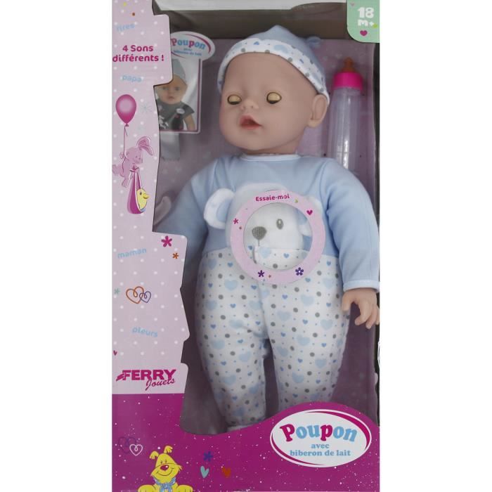 Poupon sonore avec biberon de lait Cdiscount Jeux Jouets