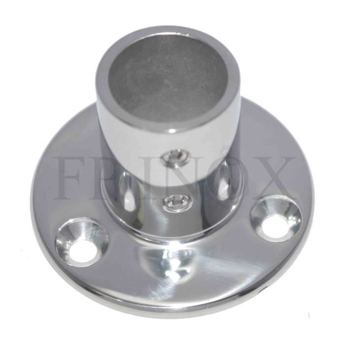 Embase 60° Ronde 25mm inox 316 A4 Platine