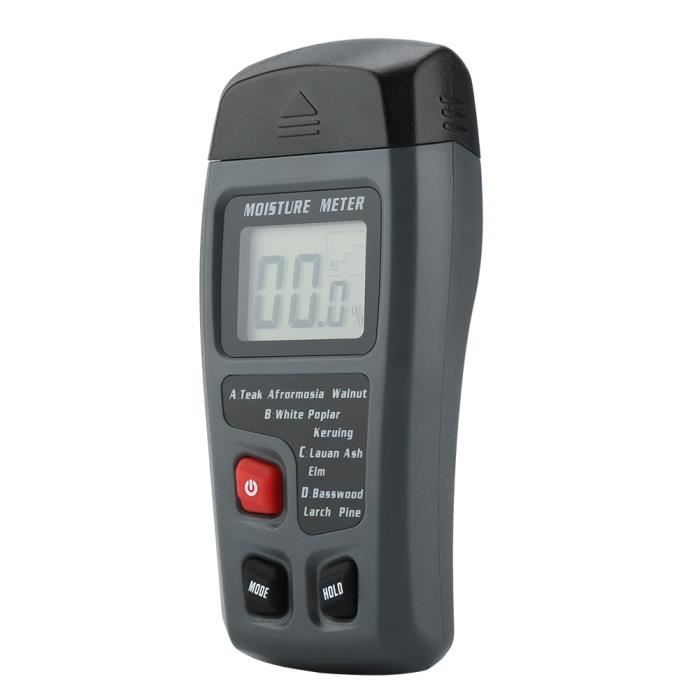 Testeur d'humidité, humidimètre numérique en bois humidimètre, détecteur de fuite d'eau humidimètre portable LCD pour mur de