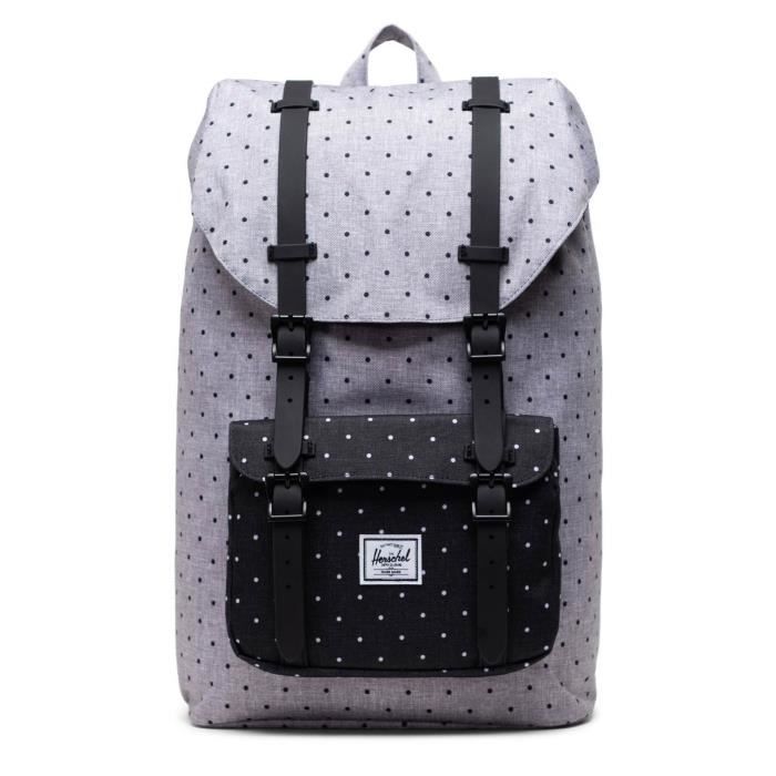 Herschel little america mid volume black crosshatch store
