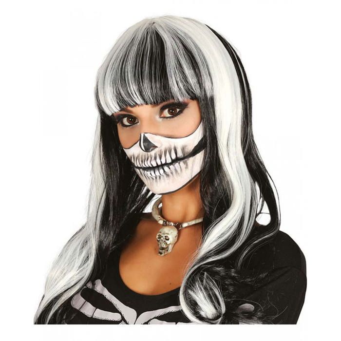 Squelette Perruque Noir-Blanc - Cdiscount Jeux - Jouets