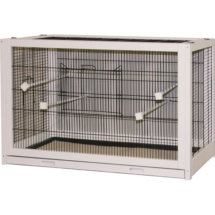 Kerbl Volière En Bois 100x50x60cm Blanc Meuble Non Fourni Pour Oiseau