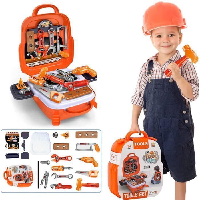 Outils Jouet enfant 3 4 5 Ans Boite a outils enfant Jeu D imitation bricolage etabli enfant Jeu Educatif Anniversaire Noel Cadeau Cdiscount Jeux Jouets
